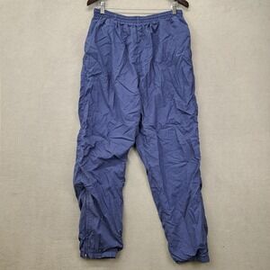 Vintage Nike Track Pants XL Blue Nylon Zippered Cuffed Bottoms 90s Menswear